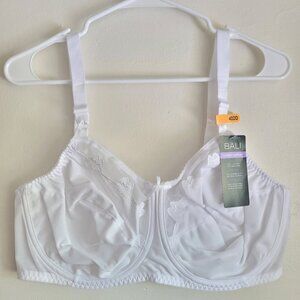Bali Bra 40dd White Fully adjustable Built-up back Cup Nylon